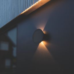 Lutec Belka Outdoor LED Solar Hybrid Wall Light Dark Grey 280lm