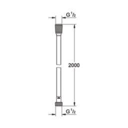 Grohe VitalioFlex Silver Shower Hose Chrome 8mm x 2000mm
