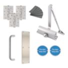 Smith & Locke  Fire Rated Pull Handle Door Kit Set Satin Silver
