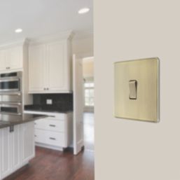 LAP  20A 16AX 1-Gang 2-Way Switch  Antique Brass with Colour-Matched Inserts