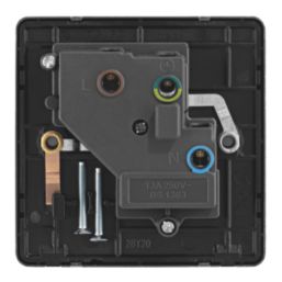 Arlec  13A 1-Gang SP Switched Socket Antique Brass  with Black Inserts