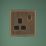 Arlec  13A 1-Gang SP Switched Socket Antique Brass  with Black Inserts