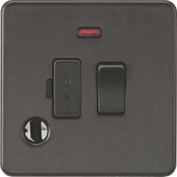 Knightsbridge  13A Switched Fused Spur & Flex Outlet with LED Smoked Bronze