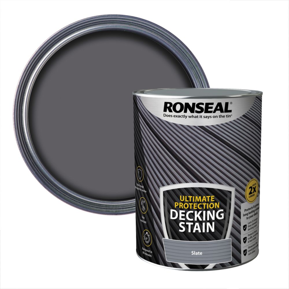 Ronseal Ultimate Protection 5Ltr Slate Anti Slip Decking Stain Screwfix