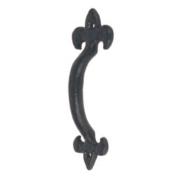 GateMate  Fleur de Lys Door Handle Black Powder-Coated