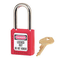Master Lock Loto Keyed-Alike Safety Lock-Off Padlock Red 20 x 38mm