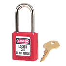 Master Lock Loto Keyed-Alike Safety Lock-Off Padlock Red 20 x 38mm
