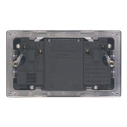 Varilight  13AX 2-Gang Unswitched Socket + 2.1A 10.5W 2-Outlet Type A USB Charger Slate Grey with Black Inserts