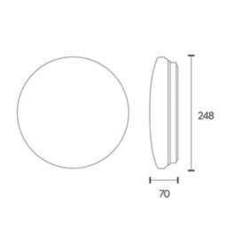 4lite Ancona Indoor Round LED Bulkhead Light White  15W 1500lm