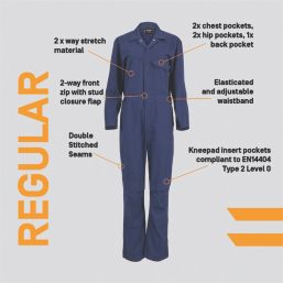Site Betoia Womens Stretch Coveralls Blue Size 12 28" L