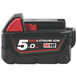 Milwaukee M18 B5 18V 5.0Ah Li Ion RedLithium Battery Screwfix