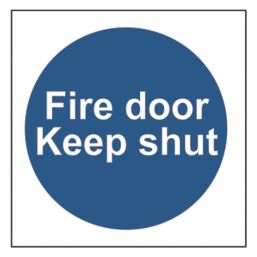 Essentials  Non Photoluminescent "Fire Door Keep Shut" Sign 100mm x 100mm