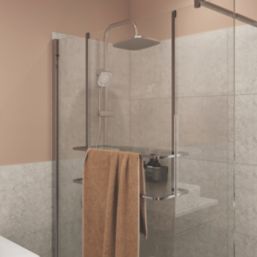 Elland Hanging Towel Rail Brushed Steel 600mm x 122mm x 810mm