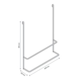Elland Hanging Towel Rail Brushed Steel 600mm x 122mm x 810mm