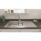 Apollonia 1.5 Bowl Stainless Steel Reversible Sink & Drainer 1004 x 500mm