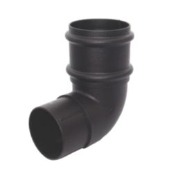 FloPlast Cast Iron Effect 92.5° Round Offset Downpipe Bend Black 68mm