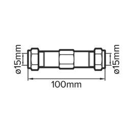 Flomasta  Brass Compression Pipe Repair Fitting 15mm
