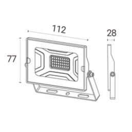 4lite  Outdoor LED Floodlight Black 20W 1700lm