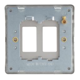 Contactum Lyric 2-Module Grid Faceplate Brushed Steel