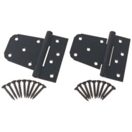 GateMate Black Straight Heavy Duty Offset Hinges 114mm x 3 1/2" x 89mm 2 Pack