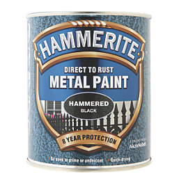 Hammerite Hammered Metal Paint Black 750ml