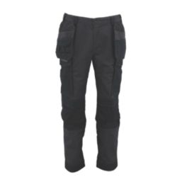 DEWALT Lubec Work Trousers Grey / Black 32" W 31" L
