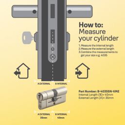 Yale Fire Rated 1 Star 6-Pin Euro Cylinder 40-40 (80mm) Matt Black