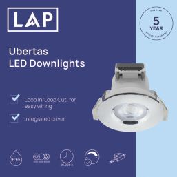LAP Ubertas Fixed  LED Downlight Polished Chrome 4W 420lm 10 Pack