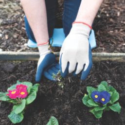 ClipGlove Bamboo Fibre   Bamboo Gardening Gloves Navy / Cream Large