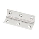 Polished Chrome  Solid Drawn Brass Hinge 64mm x 34mm 2 Pack