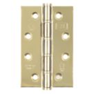 Smith & Locke  Electro Brass Grade 7 Fire Rated Washered Hinges 102mm x 67mm 2 Pack