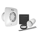 Xpelair DX100HTS 100mm Axial Bathroom Extractor Fan with Humidistat & Timer White 220-240V