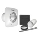 Xpelair DX100HTS 100mm (4") Axial Bathroom Extractor Fan with Humidistat & Timer White 220-240V