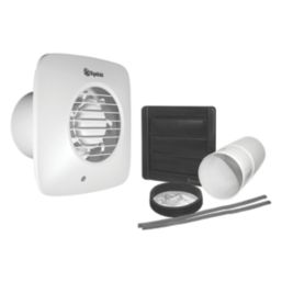 Xpelair DX100HTS 100mm (4") Axial Bathroom Extractor Fan with Humidistat & Timer White 220-240V