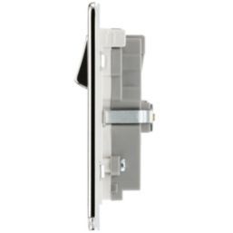 LAP  13A 2-Gang DP Switched Socket + 3.1A 15.5W 2-Outlet Type A USB Charger Polished Chrome with White Inserts