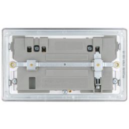 LAP  13A 2-Gang DP Switched Socket + 3.1A 15.5W 2-Outlet Type A USB Charger Polished Chrome with White Inserts