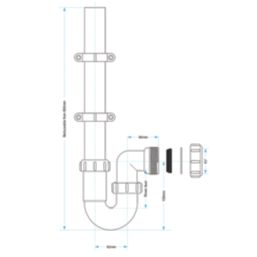 Viva WTWM01 Adjustable 1 Bowl Multi-Appliance 40mm Universal P Trap Kit