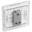 British General Evolve 20A 16AX 1-Gang 2-Way Wide Rocker Light Switch  Brushed Steel with White Inserts
