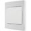British General Evolve 20A 16AX 1-Gang 2-Way Wide Rocker Light Switch  Brushed Steel with White Inserts