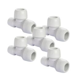 Hep2O  Plastic Push-Fit Reducing Keyless Tee 22mm x 15mm x 22mm 5 Pack