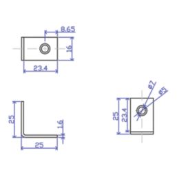 Essentials Corner Brackets Silver 25mm x 25mm x 16mm 25 Pack