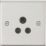 Knightsbridge  5A 1-Gang Unswitched Socket Brushed Chrome with Black Inserts