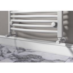 ETAL Rise 15mm x 1/2" White Angled Designer Manual Radiator Valve Head & Body  2 Pack