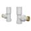 ETAL Rise 15mm x 1/2" White Angled Designer Manual Radiator Valve Head & Body  2 Pack