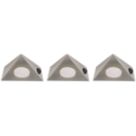 LAP  Triangular LED CCT Cabinet Downlights Satin Nickel 15W 3 x 400lm 3 Pack