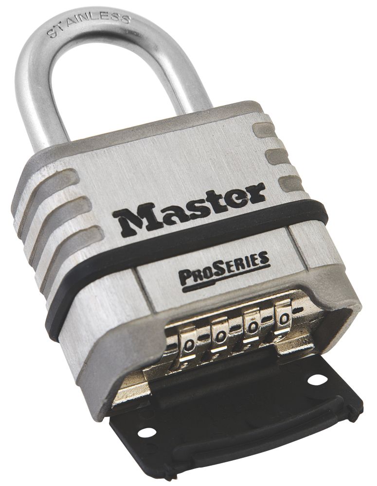 Master Lock Excell Stainless Steel Weatherproof Combination Disc Padlock  Silver 70mm - Screwfix