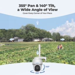 Reolink Go PT Plus G2K4GPTSM64-UK Solar-Powered White Wireless 2K Indoor & Outdoor Dome 4G Pan & Tilt Camera