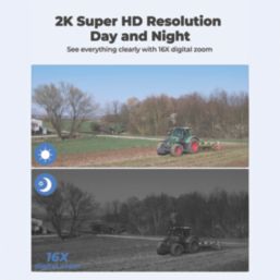 Reolink Go PT Plus G2K4GPTSM64-UK Solar-Powered White Wireless 2K Indoor & Outdoor Dome 4G Pan & Tilt Camera