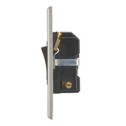 Contactum iConic 13A Switched Fused Spur  Brushed Steel with Black Inserts