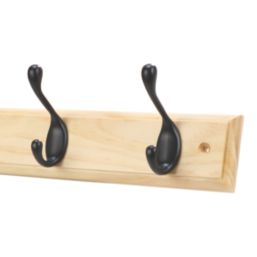Essentials 4-Hook Rail Pine 458mm x 95mm